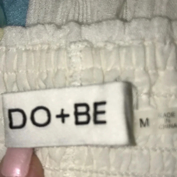 𝅺DO+BE smocked top gauzy off shoulder lined stretchy soft white boho NEW size M - Picture 4 of 8